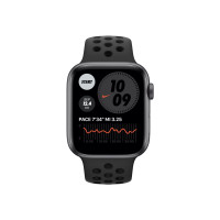 Produktbild för Apple Watch Nike Series 6 (GPS) - rymdgrå aluminium - smart klocka med Nike sportband - antracit/svart - 32 GB