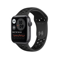 Produktbild för Apple Watch Nike Series 6 (GPS) - rymdgrå aluminium - smart klocka med Nike sportband - antracit/svart - 32 GB