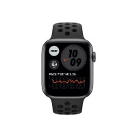 Produktbild för Apple Watch Nike Series 6 (GPS) - rymdgrå aluminium - smart klocka med Nike sportband - antracit/svart - 32 GB