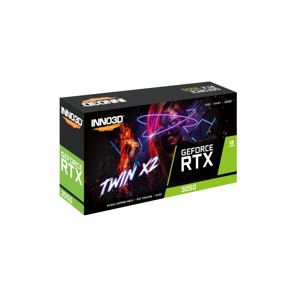 Produktbild för Inno3D GeForce RTX 3050 TWIN X2 - grafikkort - GF RTX 3050 - 8 GB