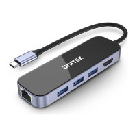 Produktbild för Unitek uHUB H6 D1084A - dockningsstation - USB-C - HDMI - 1GbE