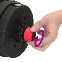 Produktbild för 4-i-1 Hantel Skivstång Kettlebell Set 30 kg Svart och Röd