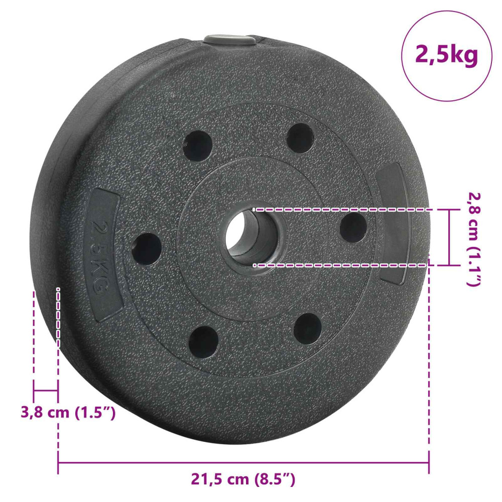 Produktbild för Viktplattor 4 pcs 10 kg Svart Cement och Järnsand