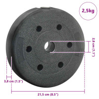 Produktbild för Viktplattor 4 pcs 10 kg Svart Cement och Järnsand