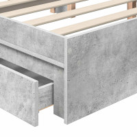 Produktbild för Förvaringssäng med låda Betonggrå 200 x 200 cm Konstruerat trä