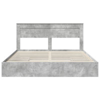Produktbild för Förvaringssäng med låda Betonggrå 200 x 200 cm Konstruerat trä