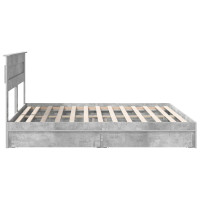 Produktbild för Förvaringssäng med låda Betonggrå 200 x 200 cm Konstruerat trä