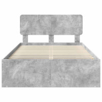 Produktbild för Sängram med huvudgavel Betonggrå 135 x 190 cm Massiv furu