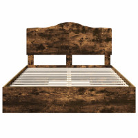 Produktbild för Förvaringssäng med låda Rökt ek 160 x 200 cm Konstruerat trä