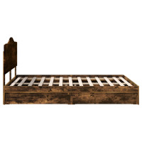 Produktbild för Förvaringssäng med låda Rökt ek 160 x 200 cm Konstruerat trä