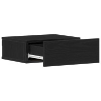 Produktbild för Flytande nattduksbord svart ek 40x32x15 cm konstruerat trä