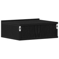 Produktbild för Flytande nattduksbord svart ek 40x32x15 cm konstruerat trä
