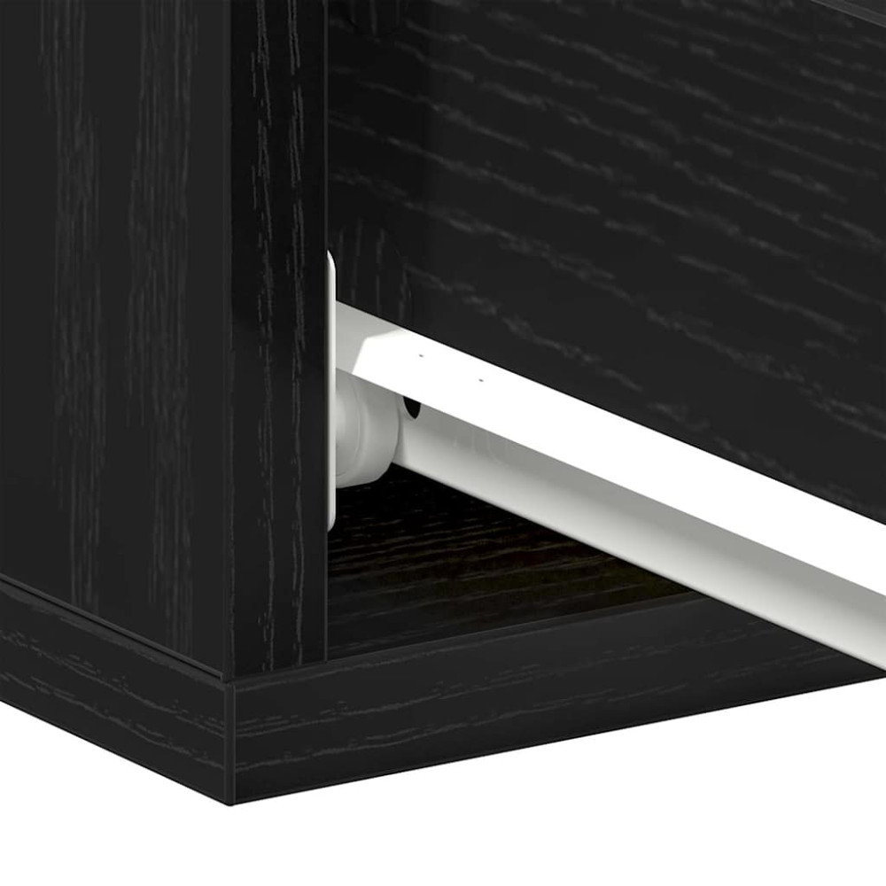 Produktbild för Flytande nattduksbord svart ek 40x32x15 cm konstruerat trä