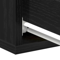 Produktbild för Flytande nattduksbord 2 st svart ek 40x32x15 cm konstruerat trä