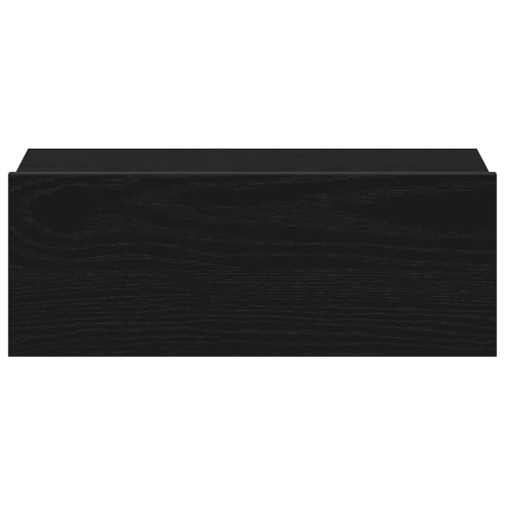 Produktbild för Flytande nattduksbord 2 st svart ek 40x32x15 cm konstruerat trä