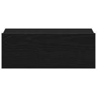 Produktbild för Flytande nattduksbord 2 st svart ek 40x32x15 cm konstruerat trä