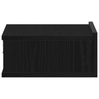 Produktbild för Flytande nattduksbord 2 st svart ek 40x32x15 cm konstruerat trä