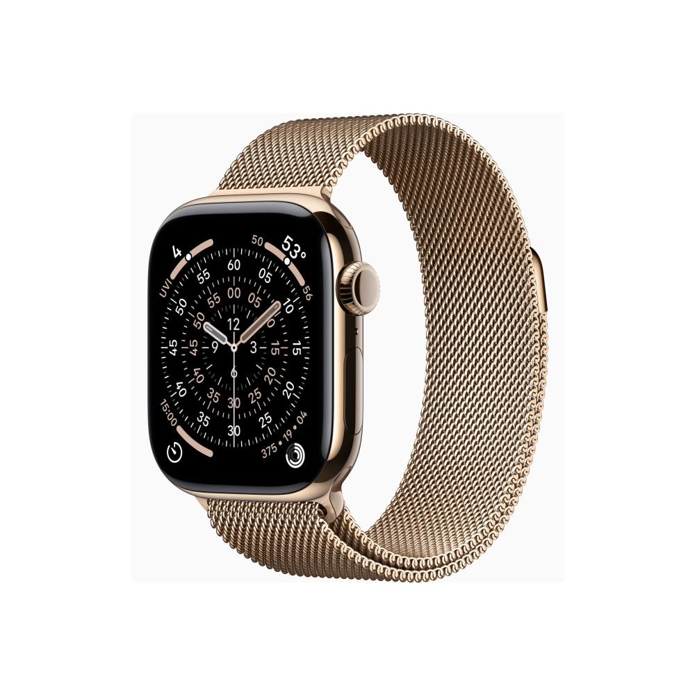 Produktbild för Apple Watch Series 11 (GPS + Cellular) - guld titan - smart klocka med milanesisk loop - guld - 64 GB