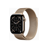 Produktbild för Apple Watch Series 11 (GPS + Cellular) - guld titan - smart klocka med milanesisk loop - guld - 64 GB
