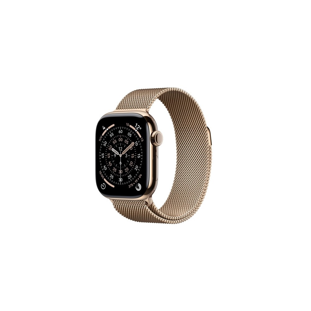 Produktbild för Apple Watch Series 11 (GPS + Cellular) - guld titan - smart klocka med milanesisk loop - guld - 64 GB