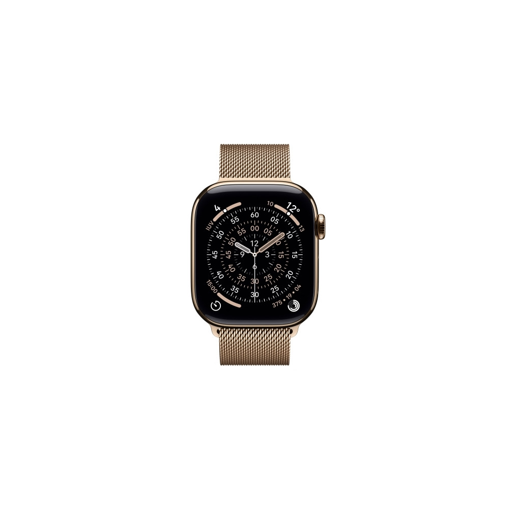 Produktbild för Apple Watch Series 11 (GPS + Cellular) - guld titan - smart klocka med milanesisk loop - guld - 64 GB