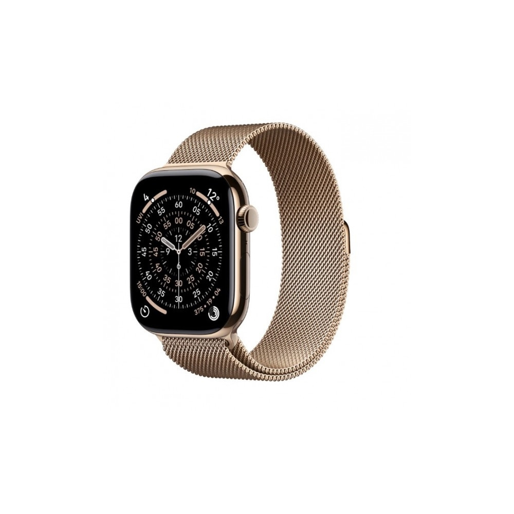 Produktbild för Apple Watch Series 11 (GPS + Cellular) - guld titan - smart klocka med milanesisk loop - guld - 64 GB