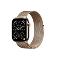 Produktbild för Apple Watch Series 11 (GPS + Cellular) - guld titan - smart klocka med milanesisk loop - guld - 64 GB