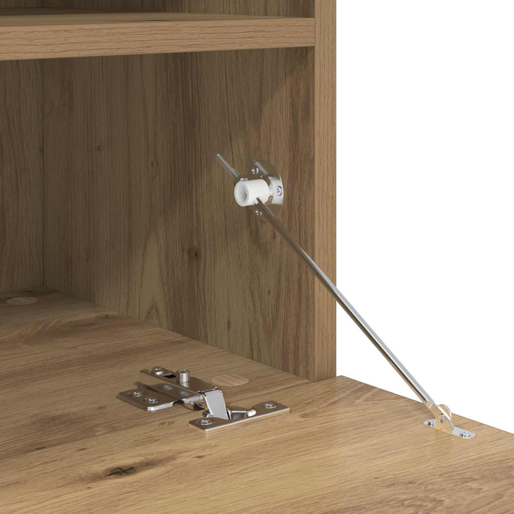 Produktbild för TV-väggskåpsset med LED-lampor 7 pcs artisan ek Konstruerat trä