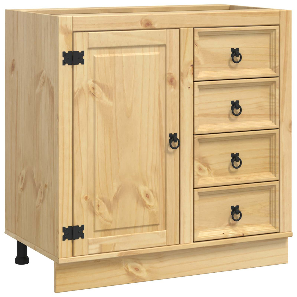 Produktbild för Skåp SKI HonungsBrun 80 x 46 x 81 cm Massiv furu
