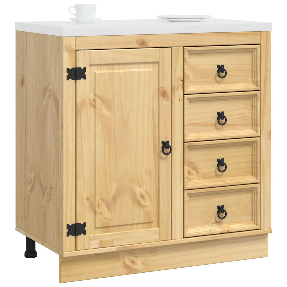 Produktbild för Skåp SKI HonungsBrun 80 x 46 x 81 cm Massiv furu