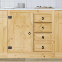Produktbild för Skåp SKI HonungsBrun 80 x 46 x 81 cm Massiv furu