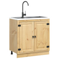 Produktbild för Skåp SKI HonungsBrun 80 x 46 x 81 cm Massiv furu