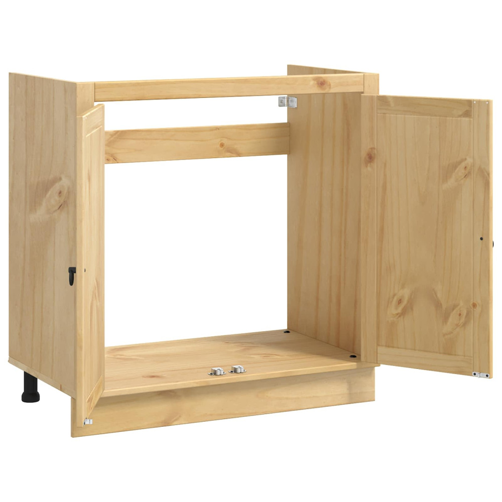 Produktbild för Skåp SKI HonungsBrun 80 x 46 x 81 cm Massiv furu