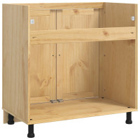 Produktbild för Skåp SKI HonungsBrun 80 x 46 x 81 cm Massiv furu