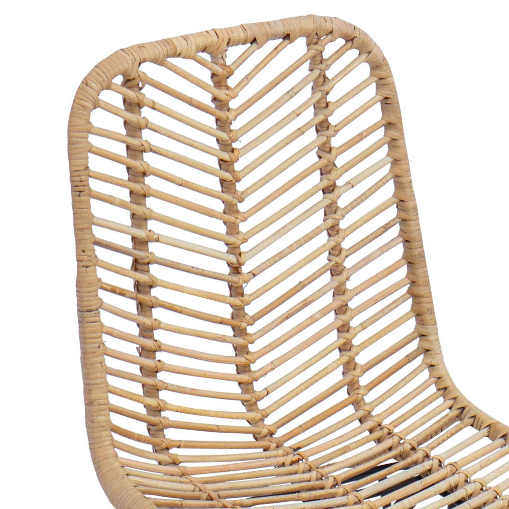 Produktbild för Matstol 2 pcs Rattan och Järn Naturfärg 44,5 x 54,5 x 85 cm