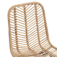 Produktbild för Matstol 2 pcs Rattan och Järn Naturfärg 44,5 x 54,5 x 85 cm