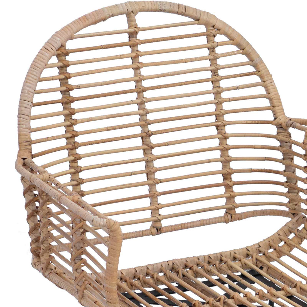Produktbild för Matstol 2 pcs Rattan och Järn Naturfärg 57 x 55 x 85 cm