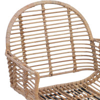 Produktbild för Matstol 2 pcs Rattan och Järn Naturfärg 57 x 55 x 85 cm
