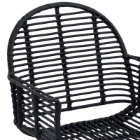 Produktbild för Matstol 2 pcs Rattan och Järn Svart 57 x 55 x 85 cm