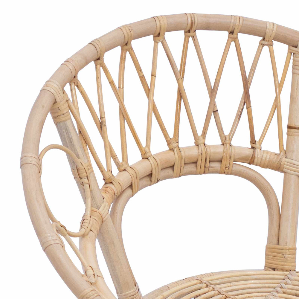 Produktbild för Matstol 2 pcs Rattan och Järn Naturfärg 54 x 65 x 82 cm