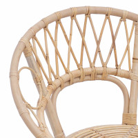 Produktbild för Matstol 2 pcs Rattan och Järn Naturfärg 54 x 65 x 82 cm