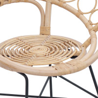 Produktbild för Matstol 2 pcs Rattan och Järn Naturfärg 54 x 65 x 82 cm