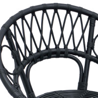 Produktbild för Matstol 2 pcs Rattan och Järn Svart 54 x 65 x 82 cm