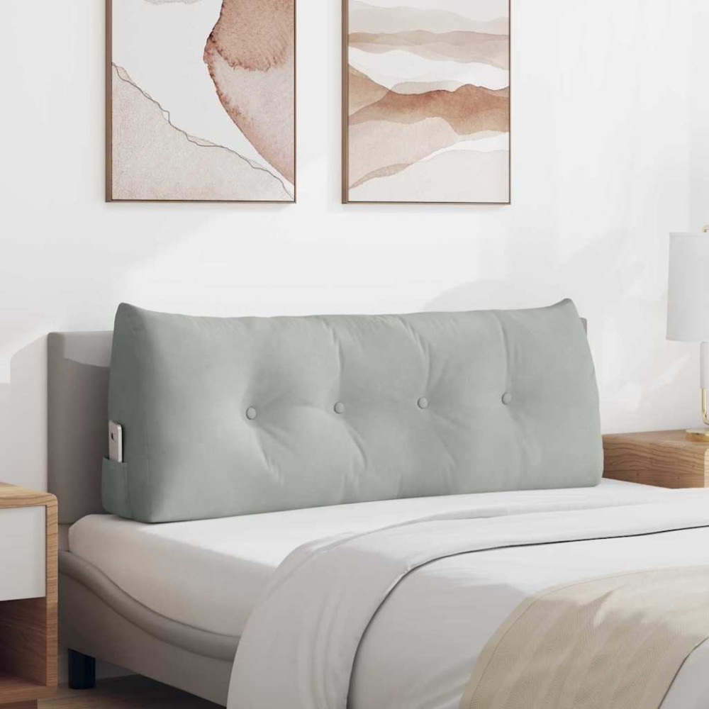 Produktbild för Ryggkudde Ljusgrå 120 x 24 x 50 cm Sammet
