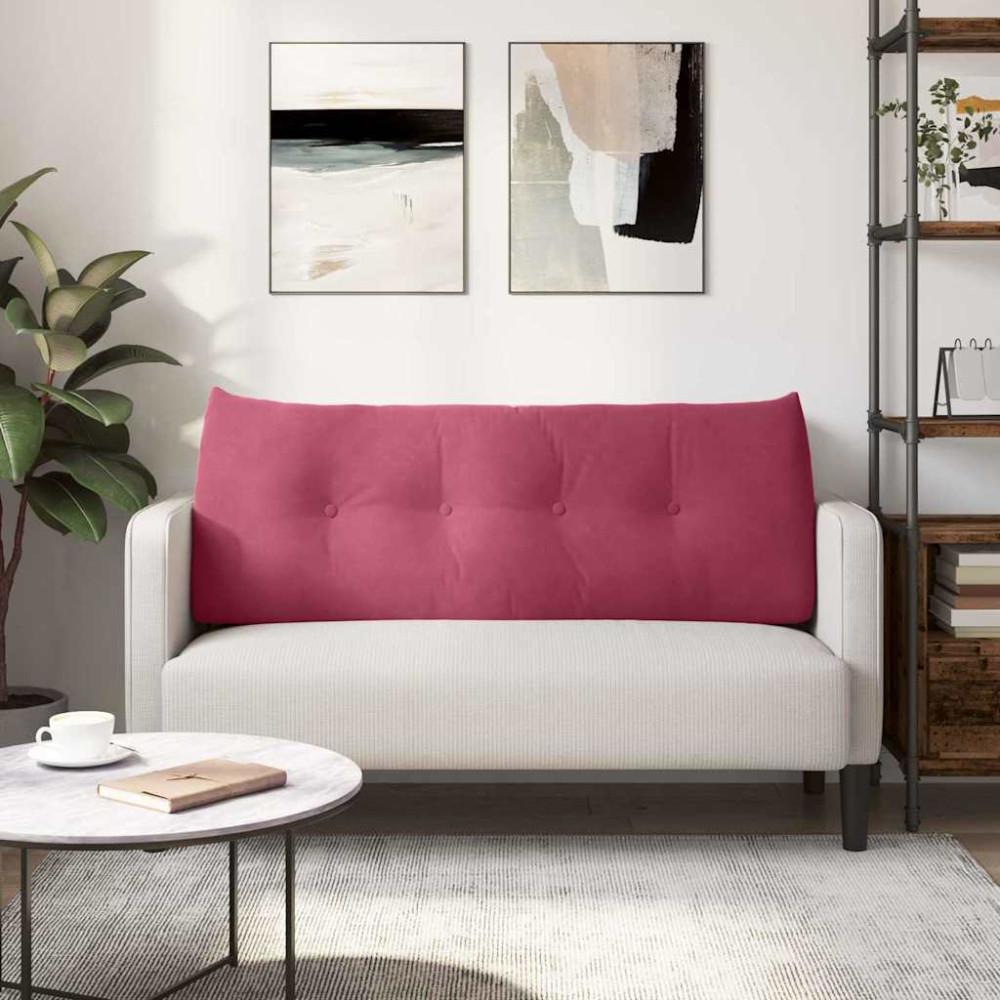 Produktbild för Ryggkudde Vinröd 120 x 24 x 50 cm Sammet