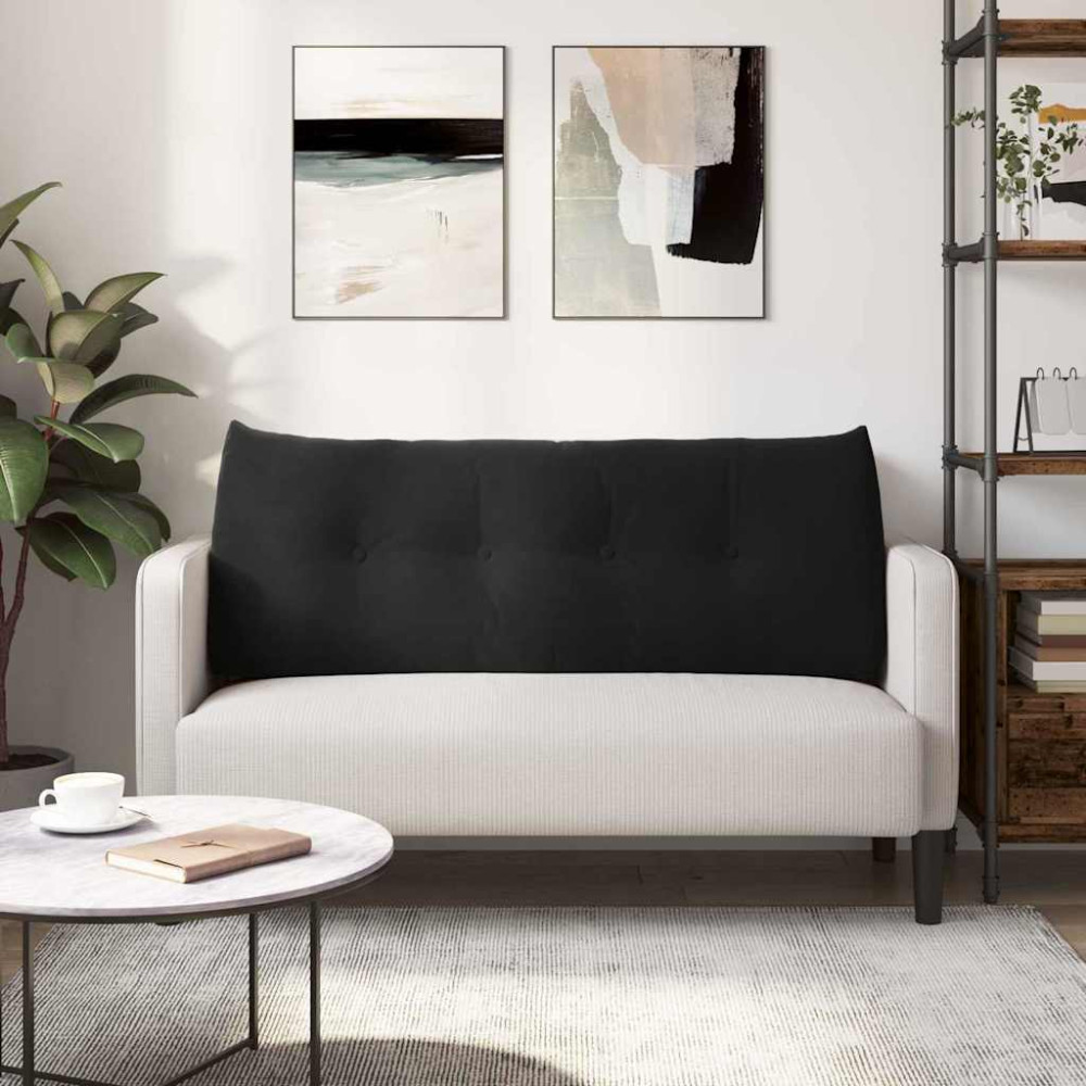 Produktbild för Ryggkudde Svart 120 x 24 x 50 cm Sammet
