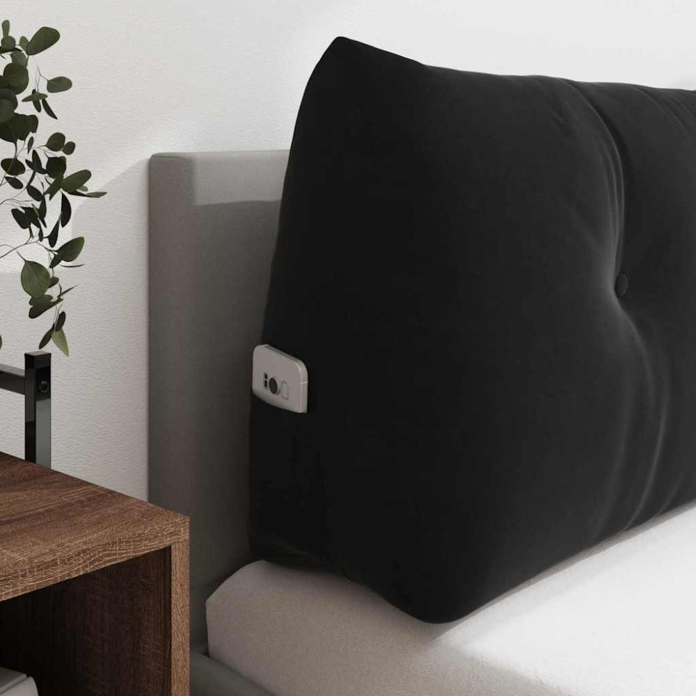 Produktbild för Ryggkudde Svart 120 x 24 x 50 cm Sammet