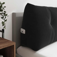 Produktbild för Ryggkudde Svart 120 x 24 x 50 cm Sammet