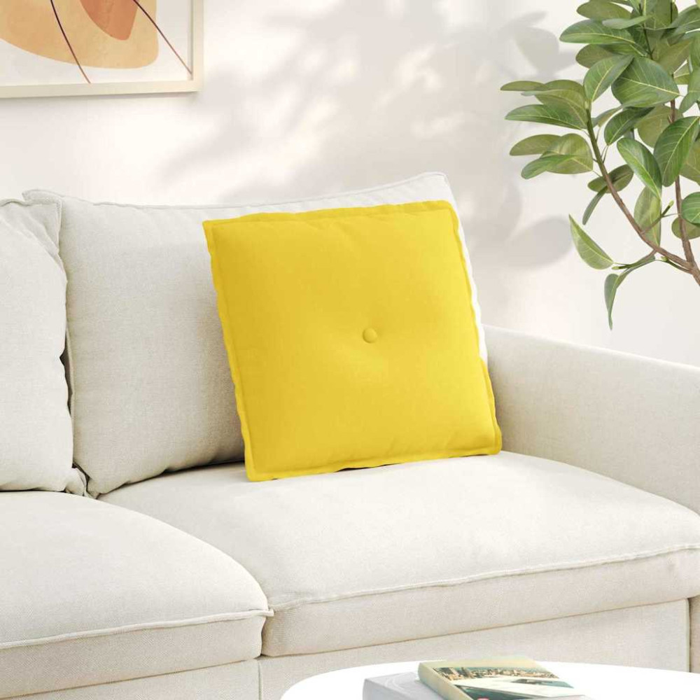 Produktbild för Ryggkudde Ljusgul 50 x 19 x 45 cm tyg