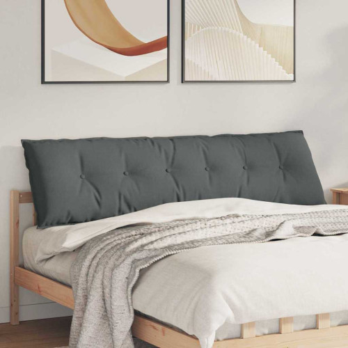 vidaXL Ryggkudde Mörkgrå 180 x 19 x 50 cm tyg